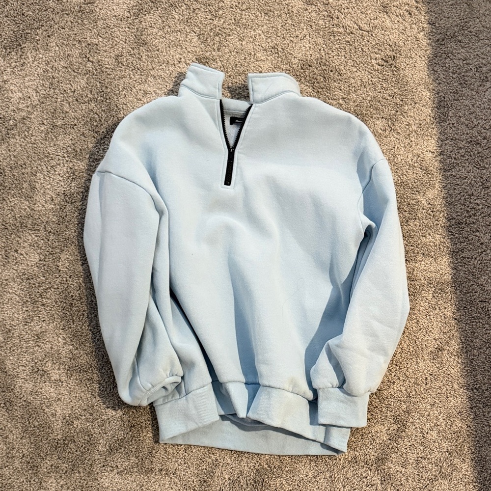 Light Blue Quarter-Zip Sweater